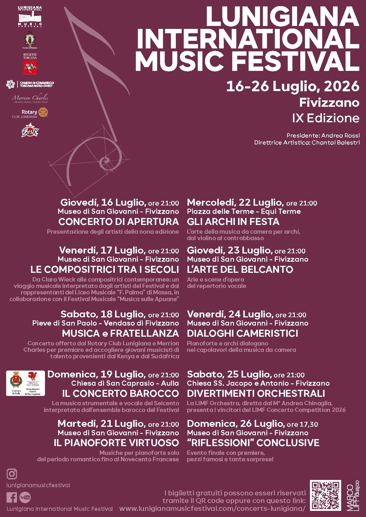 lunigiana international music festival fivizzano 2026 locandina e programma