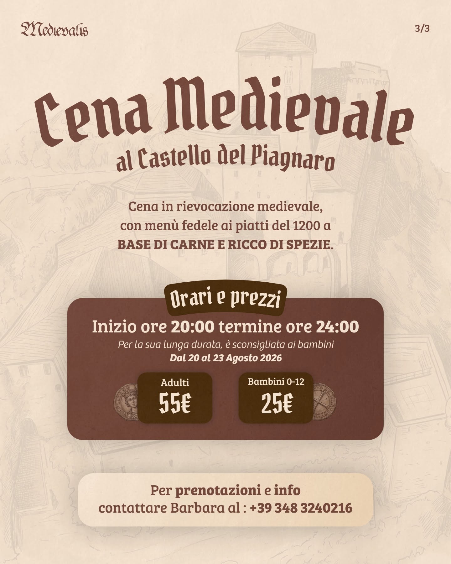 cena medievale medievalis 2026