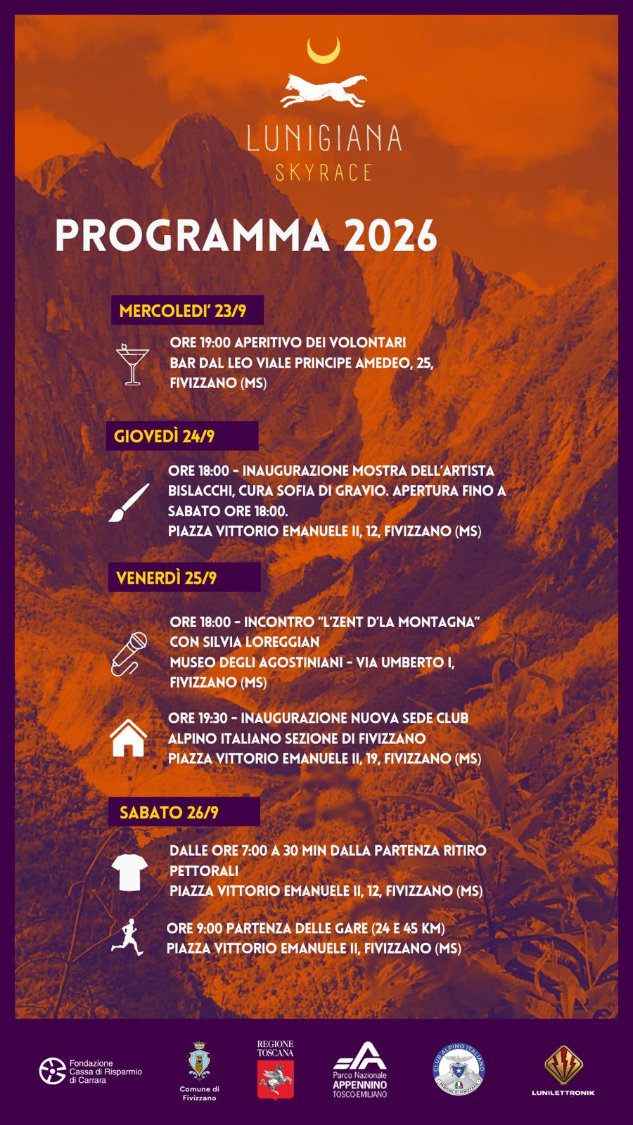 LUNIGIANA SKYRACE- programma edizione 2026