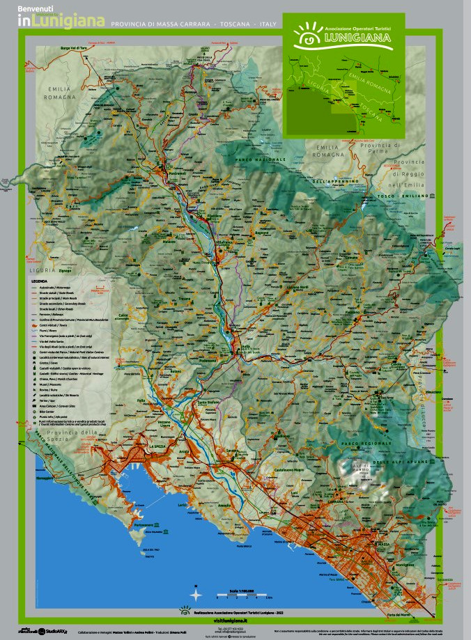 Mappa della Lunigiana